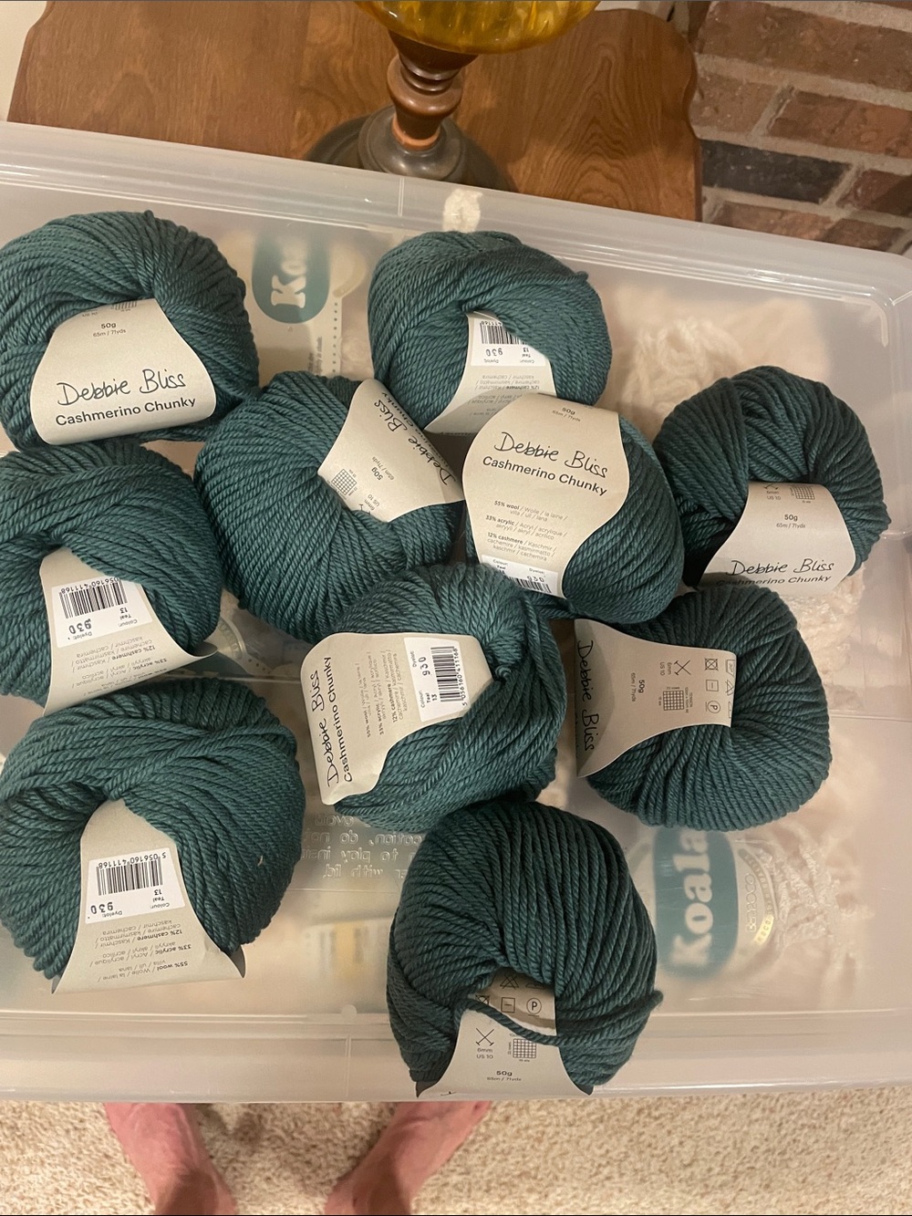 Cashmerino Chunky Yarn — Teal Green Shade 10 Skiens